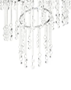 Online Beliani Lampadario ESMELLE S Cristallo Argento Argento Trasparente