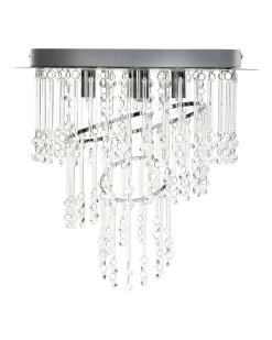 Online Beliani Lampadario ESMELLE S Cristallo Argento Argento Trasparente