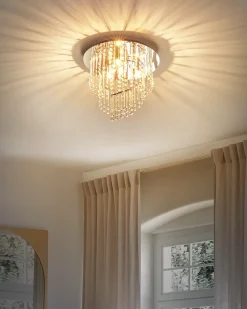 Online Beliani Lampadario ESMELLE S Cristallo Argento Argento Trasparente