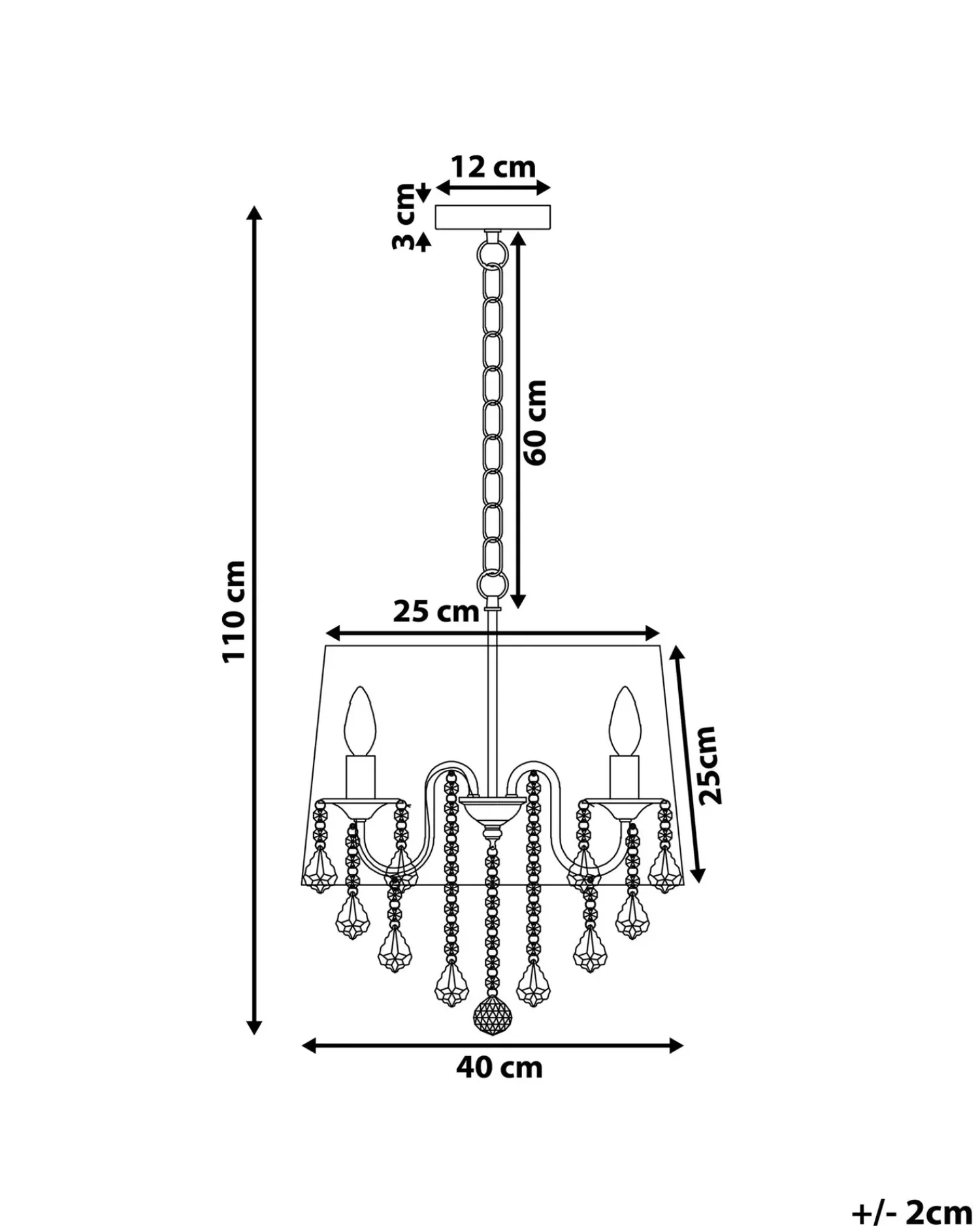 Clearance Beliani Lampadario EVANS Bianco