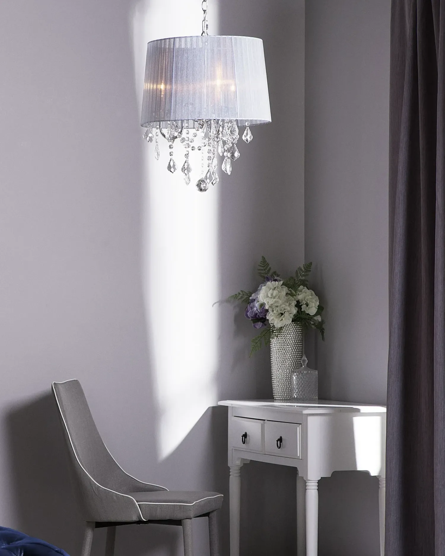 Clearance Beliani Lampadario EVANS Bianco