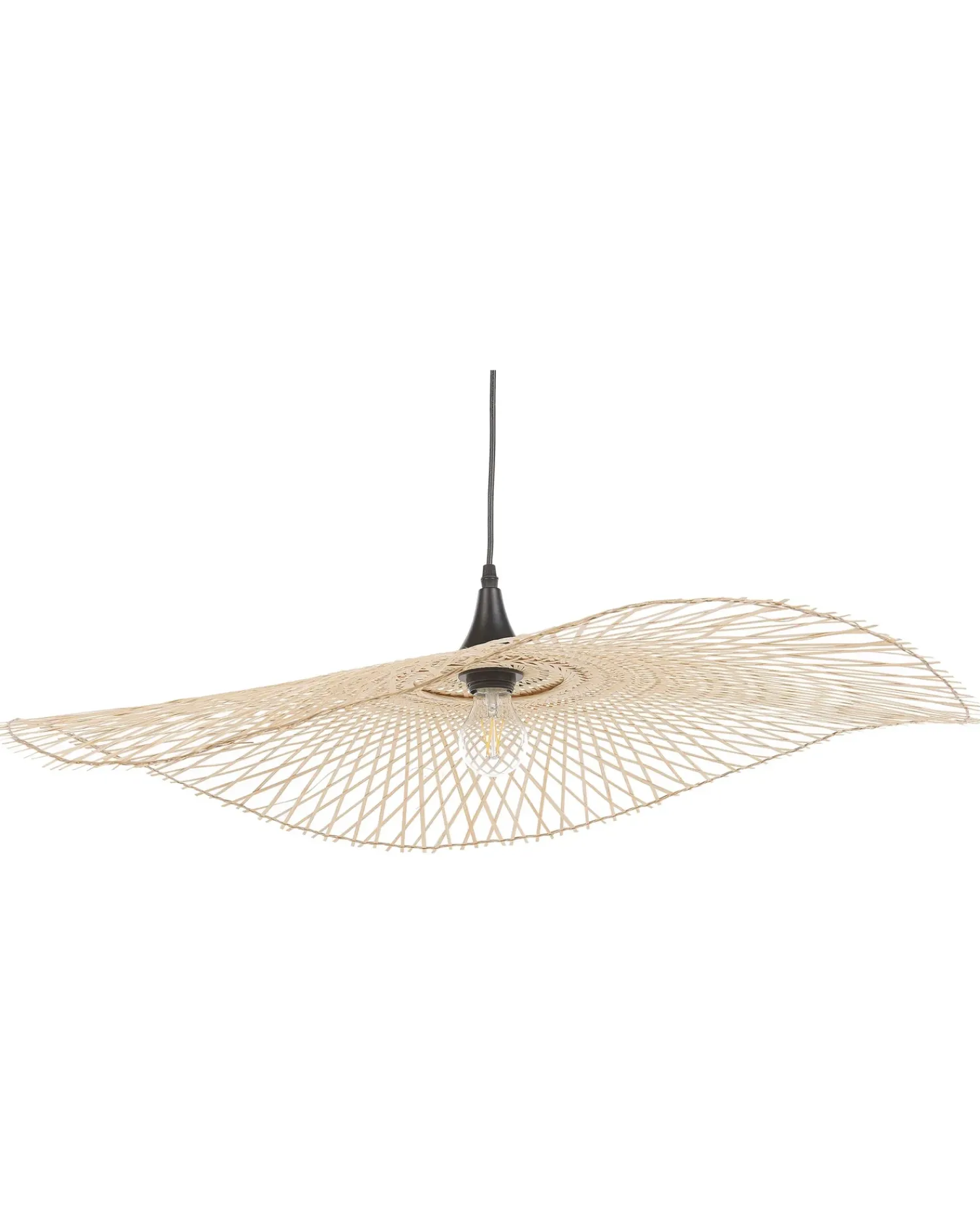 Sale Beliani Lampadario FLOYD Bambù Marrone chiaro Marrone Nero
