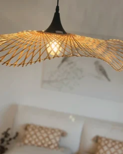 Sale Beliani Lampadario FLOYD Bambù Marrone chiaro Marrone Nero