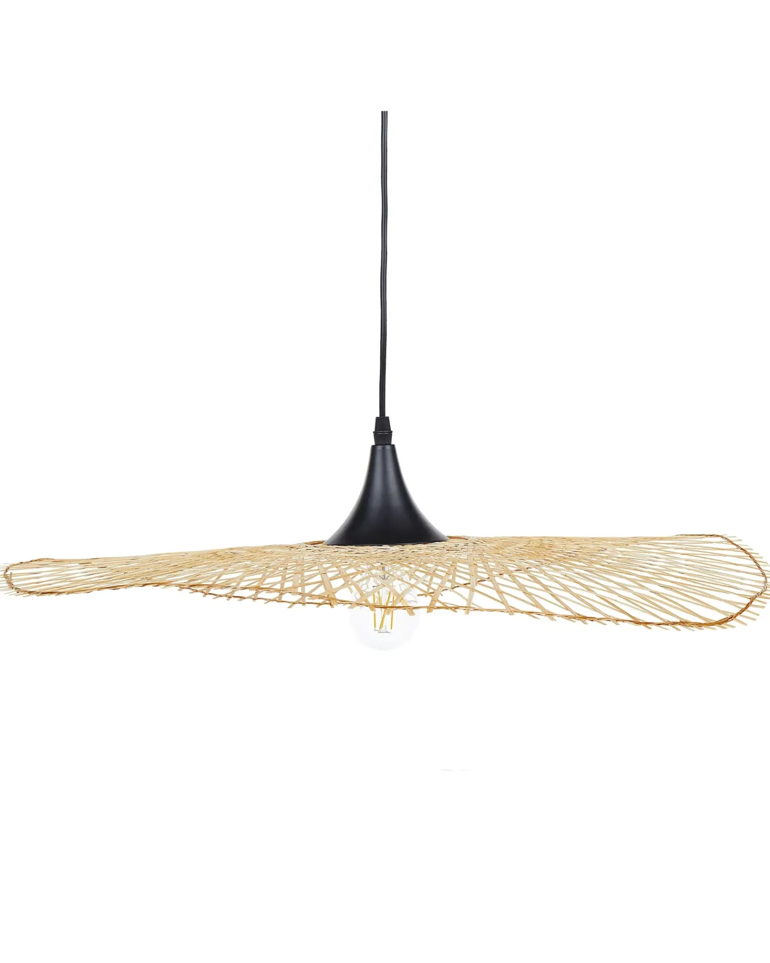 Sale Beliani Lampadario FLOYD Bambù Marrone chiaro Marrone Nero