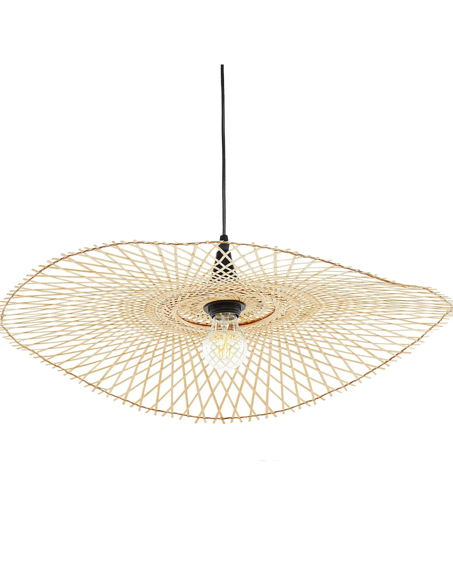 Sale Beliani Lampadario FLOYD Bambù Marrone chiaro Marrone Nero