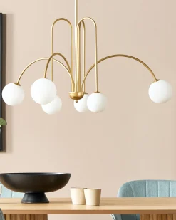 New Beliani Lampadario FORBES Metallo Oro Bianco Oro