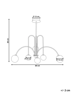 New Beliani Lampadario FORBES Metallo Oro Bianco Oro