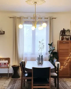New Beliani Lampadario FORBES Metallo Oro Bianco Oro