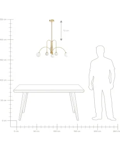 New Beliani Lampadario FORBES Metallo Oro Bianco Oro