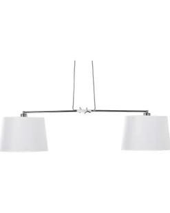 Outlet Beliani Lampadario FUCINO Bianco Bianco Argento