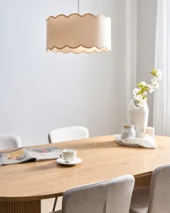 Online Beliani Lampadario GAIREZI Metallo Bianco/Beige Bianco Beige