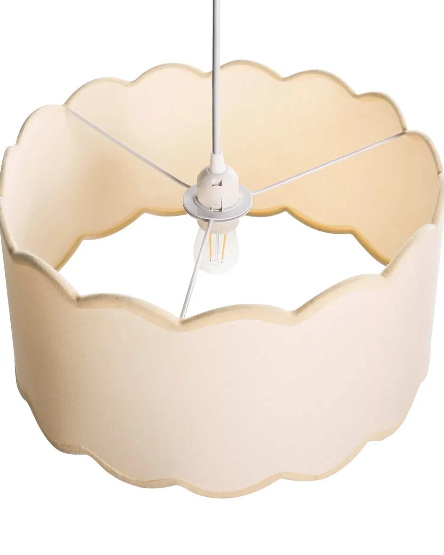 Online Beliani Lampadario GAIREZI Metallo Bianco/Beige Bianco Beige