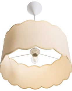 Online Beliani Lampadario GAIREZI Metallo Bianco/Beige Bianco Beige