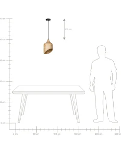 Outlet Beliani Lampadario GANDAKI Legno di mango chiaro Marrone