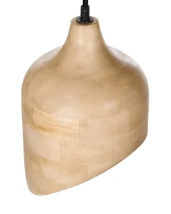Outlet Beliani Lampadario GANDAKI Legno di mango chiaro Marrone