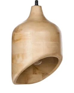 Outlet Beliani Lampadario GANDAKI Legno di mango chiaro Marrone