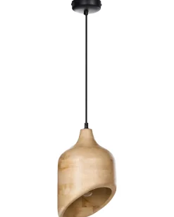 Outlet Beliani Lampadario GANDAKI Legno di mango chiaro Marrone