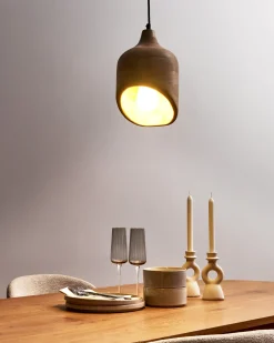Outlet Beliani Lampadario GANDAKI Legno di mango chiaro Marrone