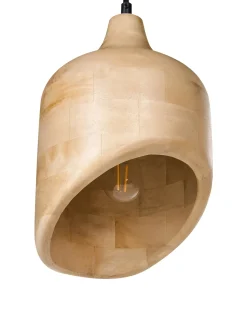 Outlet Beliani Lampadario GANDAKI Legno di mango chiaro Marrone