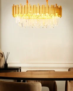 Outlet Beliani Lampadario GARCIA Metallo Oro