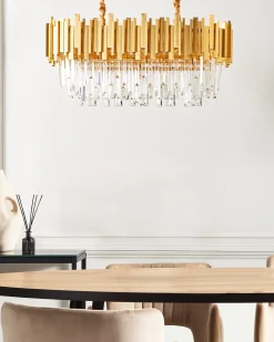 Outlet Beliani Lampadario GARCIA Metallo Oro