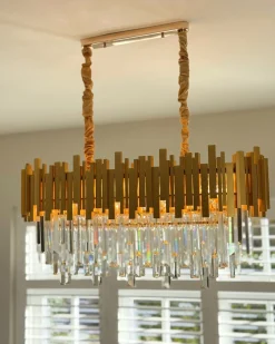 Outlet Beliani Lampadario GARCIA Metallo Oro