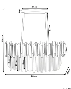 Outlet Beliani Lampadario GARCIA Metallo Oro