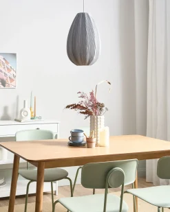 Clearance Beliani Lampadario GERA Tessuto Grigio