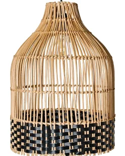 Beliani Lampadario GILO Rattan Naturale Naturale Nero