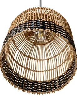 Beliani Lampadario GILO Rattan Naturale Naturale Nero