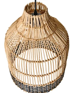 Beliani Lampadario GILO Rattan Naturale Naturale Nero