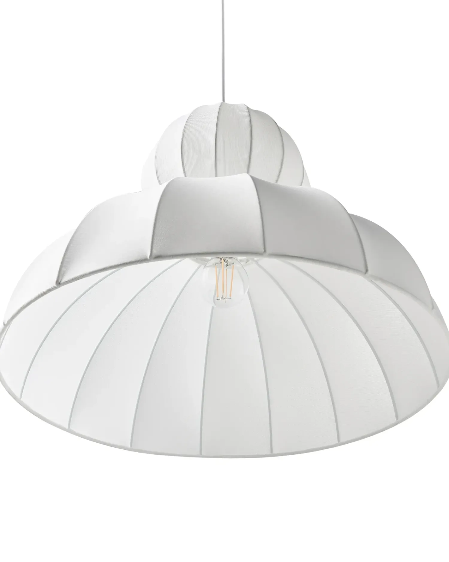 Best Beliani Lampadario GOELETTE Finta seta Bianco
