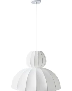Best Beliani Lampadario GOELETTE Finta seta Bianco