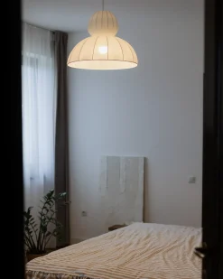 Best Beliani Lampadario GOELETTE Finta seta Bianco