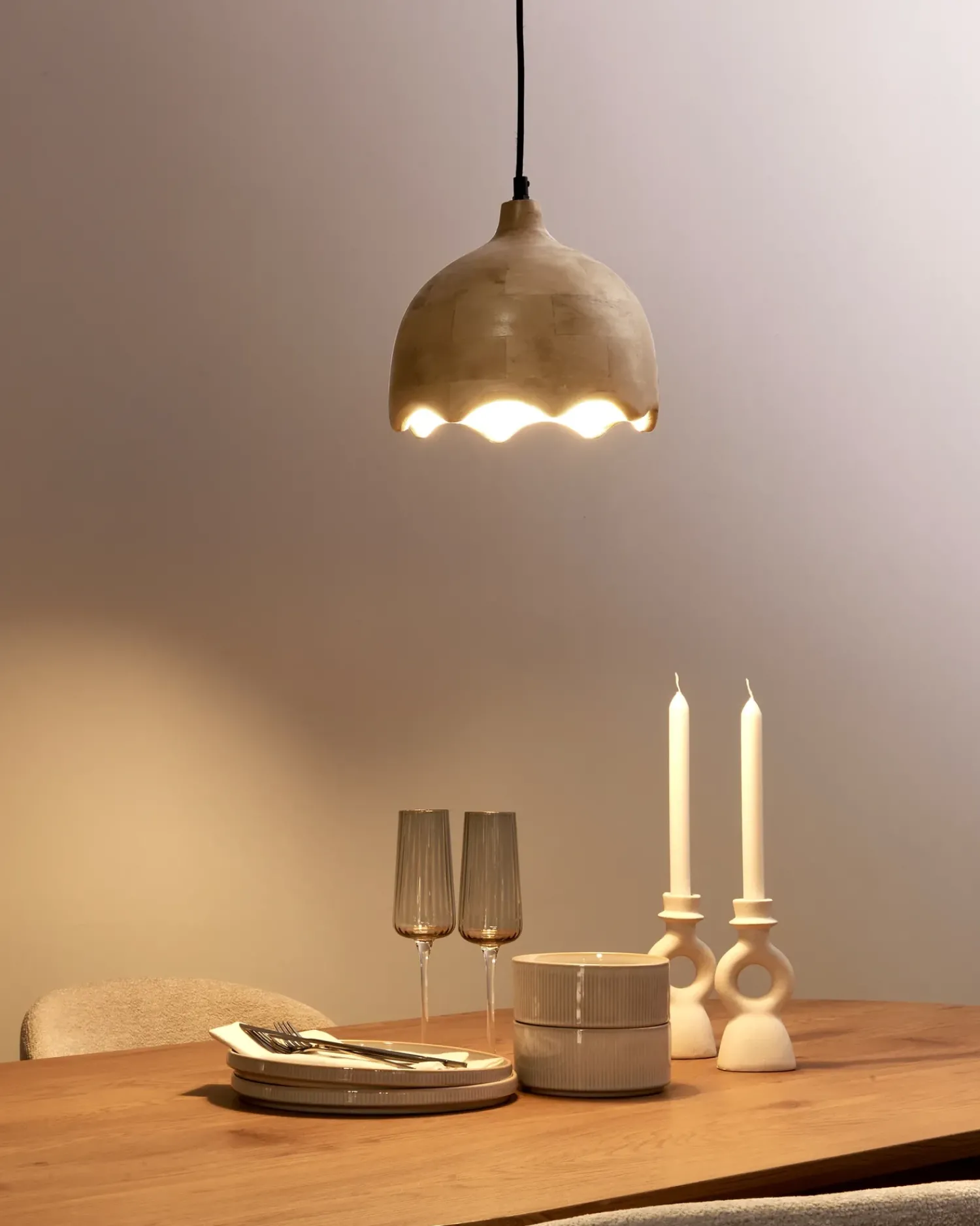 Best Beliani Lampadario GOMATI Legno di mango chiaro Marrone