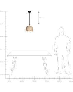 Best Beliani Lampadario GOMATI Legno di mango chiaro Marrone