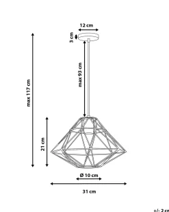 Beliani Lampadario GUAM Metallo Nero