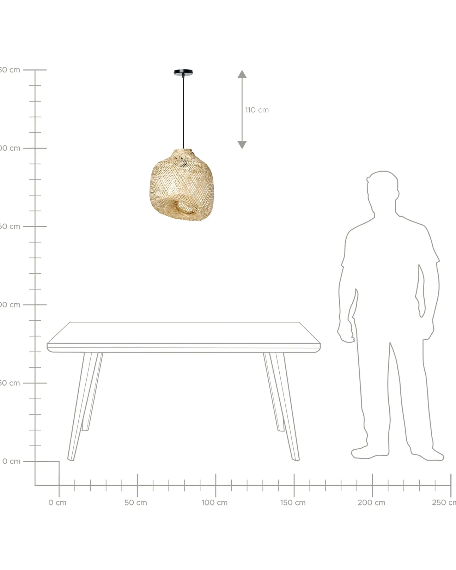 Sale Beliani Lampadario GURABO Bambù Naturale