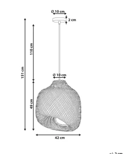 Sale Beliani Lampadario GURABO Bambù Naturale