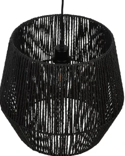 Online Beliani Lampadario GWERU Corda di carta Nero
