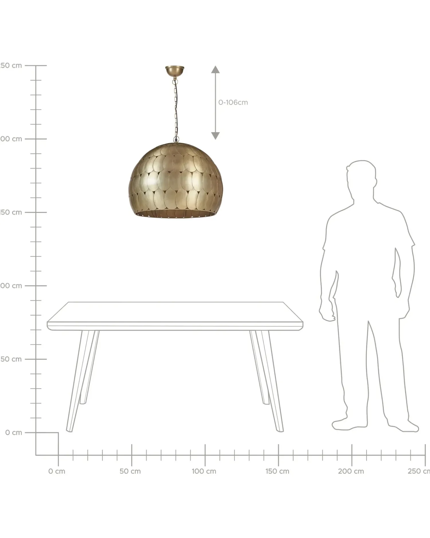 Hot Beliani Lampadario HARANGI Metallo Ottone
