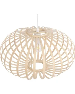 Outlet Beliani Lampadario HAVEL Bambù Marrone chiaro Bianco Marrone