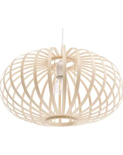 Outlet Beliani Lampadario HAVEL Bambù Marrone chiaro Bianco Marrone