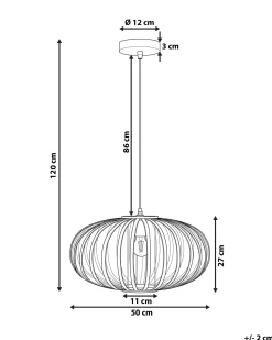 Outlet Beliani Lampadario HAVEL Bambù Marrone chiaro Bianco Marrone