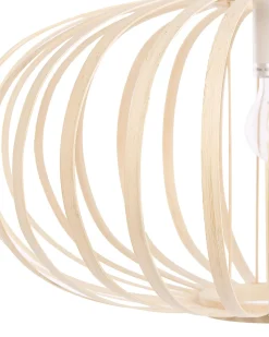Outlet Beliani Lampadario HAVEL Bambù Marrone chiaro Bianco Marrone