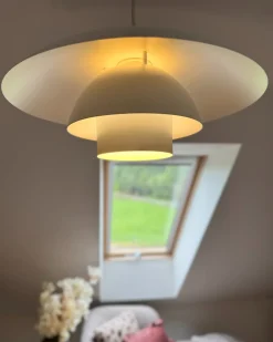 Outlet Beliani Lampadario HILBA Metallo Bianco
