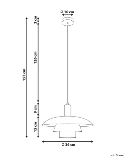 Sale Beliani Lampadario HILBA Metallo Nero