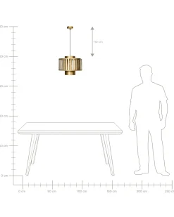 Clearance Beliani Lampadario HUGLI Metallo Ottone