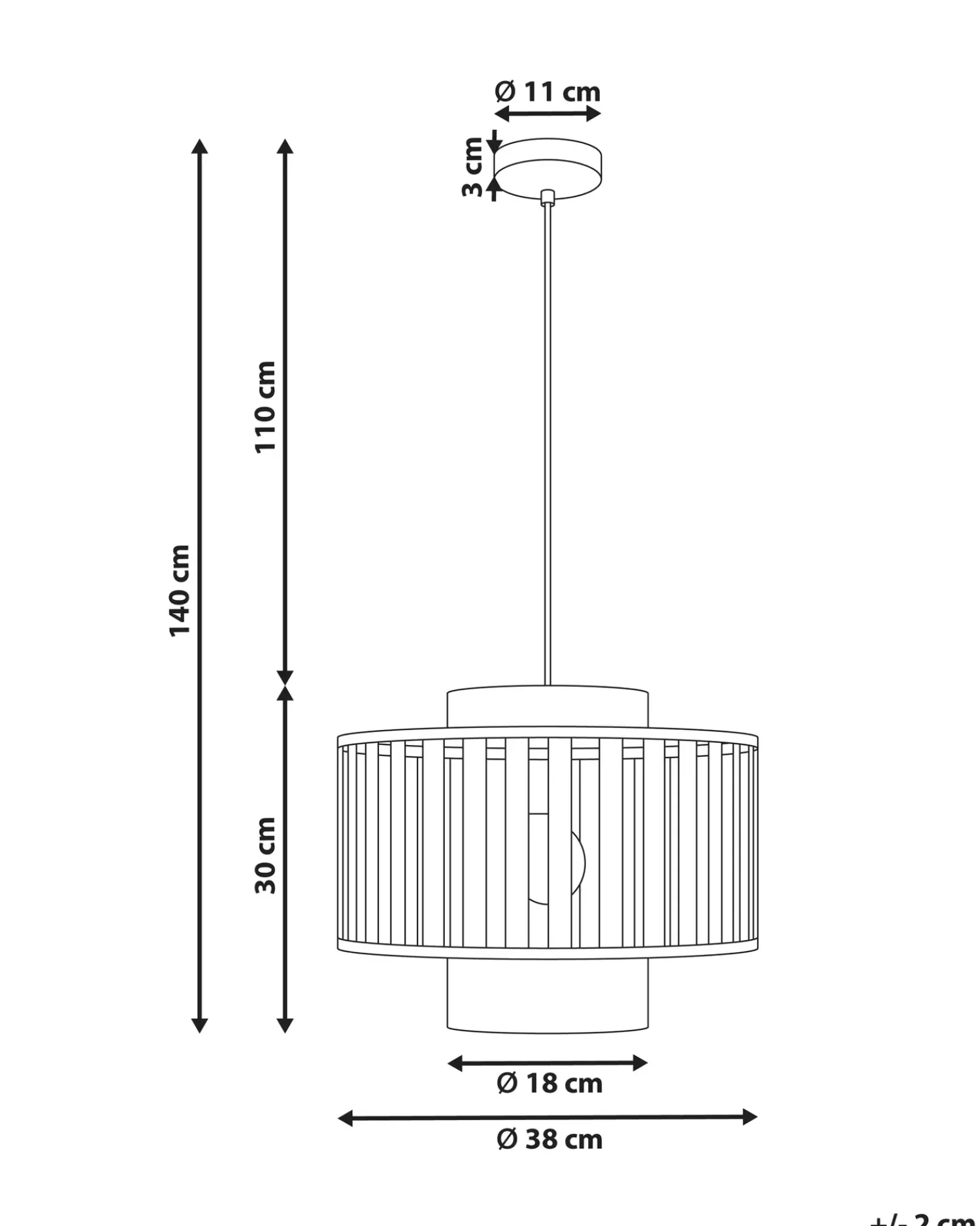 Clearance Beliani Lampadario HUGLI Metallo Ottone