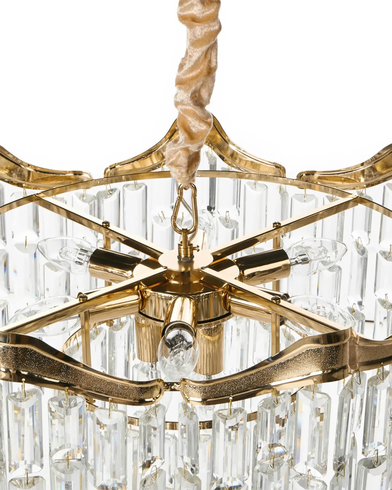 Outlet Beliani Lampadario JEMNI Cristallo Oro Oro Argento